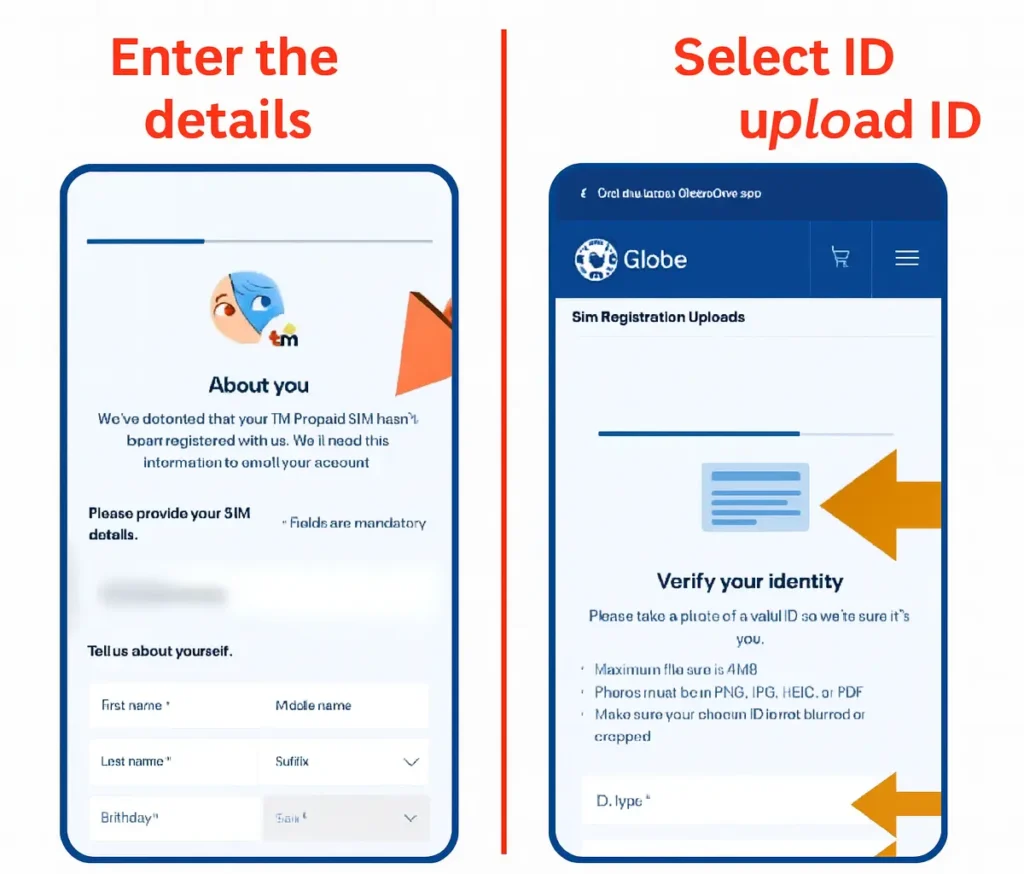 Fill Personal Information for TM Si Register