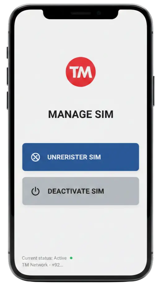 Unregister or Deactivate TM SIM
