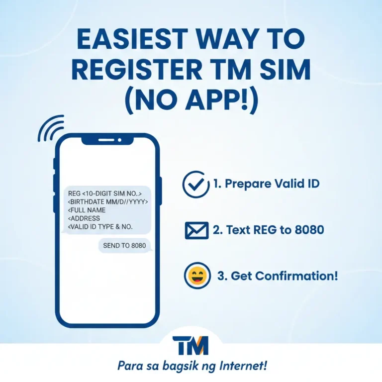 Register TM SIM Without App