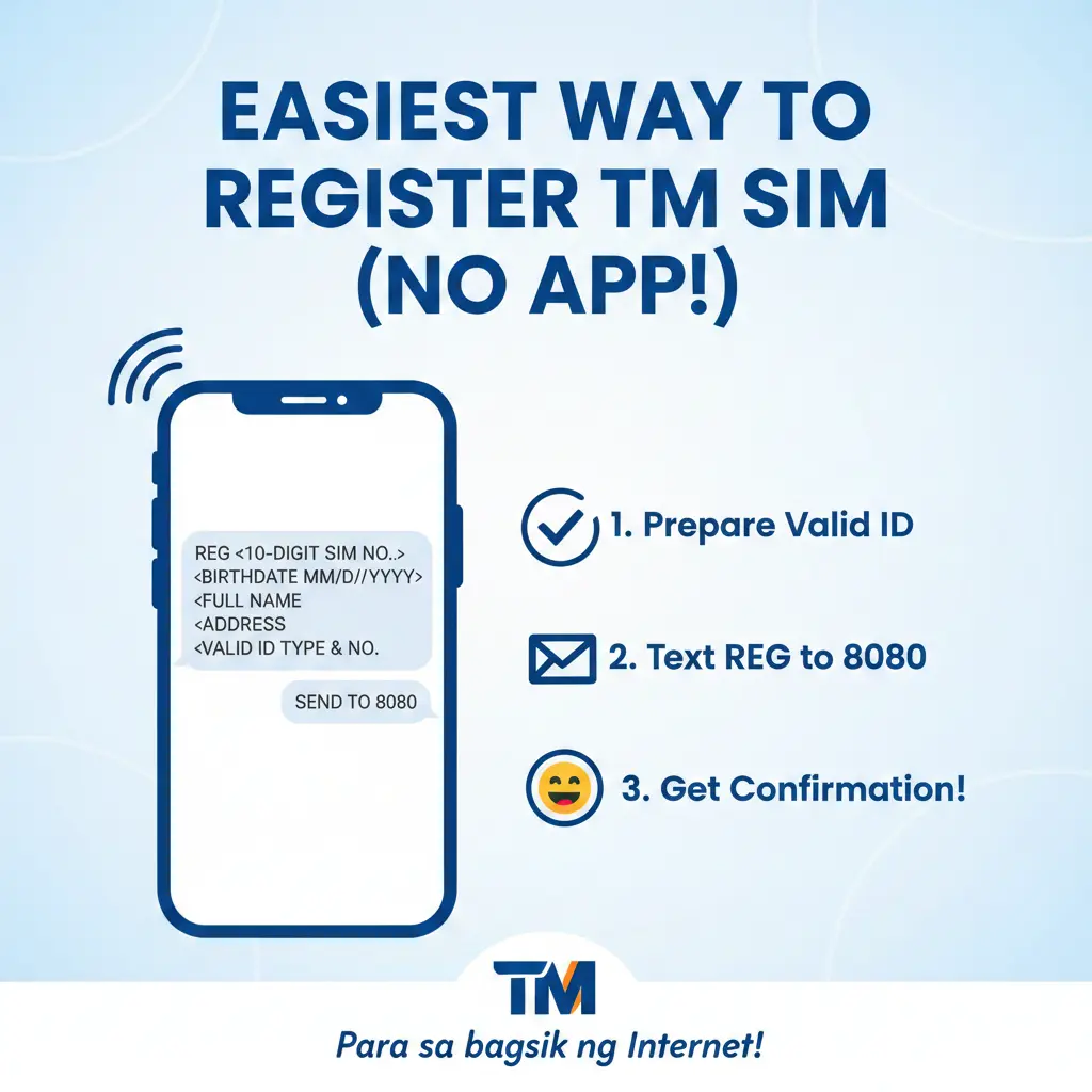 Register TM SIM Without App