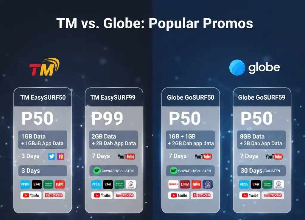 TM SIM vs Globe SIM